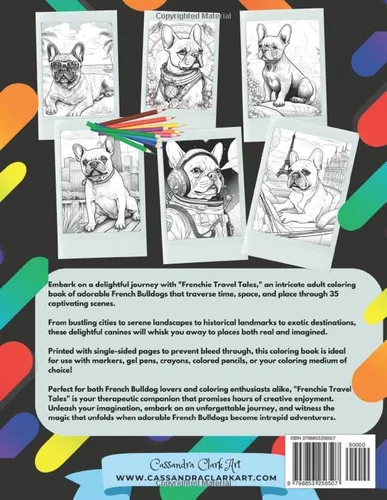 Vista 2 de Frenchie Travel Tales A FRENCH BULLDOG COLORING EXPEDITION THROUGH TIME, SPACE, AND PLACE!