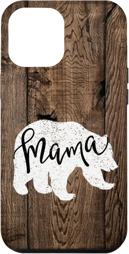 Vista 26 de Woodgrain Rustic Farmhouse Shiplap Brown Wooden Mama Bear Case for iPhone 17