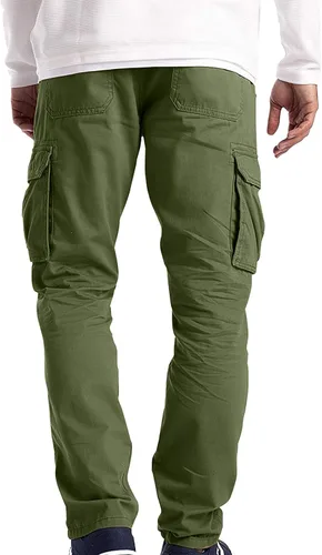 Vista 3 de Hatop Men's Relaxed Fit Cargo Pants Cotton Multi-Pockets Work Pants Outdoor Lightweight Trousers