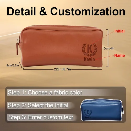 Vista 6 de Neceser personalizado para hombres con nombre – Neceser para hombre para viajar – Kit de aseo Dopp para hombre, regalo de padrinos de boda, regalos