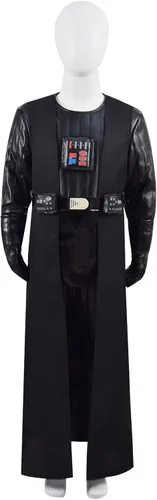 Vista 4 de Disfraz de Darth para niños, traje de cosplay de lujo, uniforme de Vader, conjunto completo de capa, traje de fiesta de Halloween