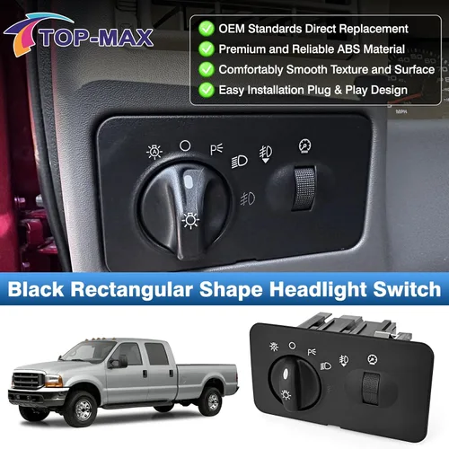 Vista 9 de Interruptor de faros compatible con Ford F250 F350 F450 F550 Super Duty 2002 2003 2004, diseño de 9+4 pines para camiones con faro delantero