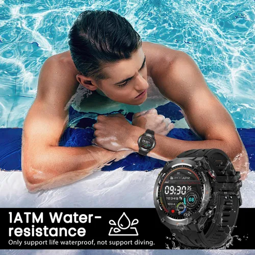 Vista 5 de Reloj inteligente militar con rastreador GPS, presión/altitud/brújula, reloj inteligente resistente con batería de 90 días, 1 ATM impermeable