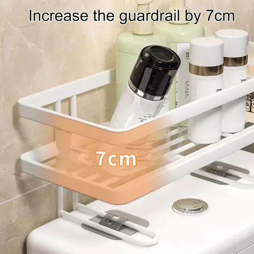 Vista 3 de JHDXL Almacenamiento sobre el inodoro, organizador de baño de 1 nivel sobre el inodoro, estante de almacenamiento, organizador de baño