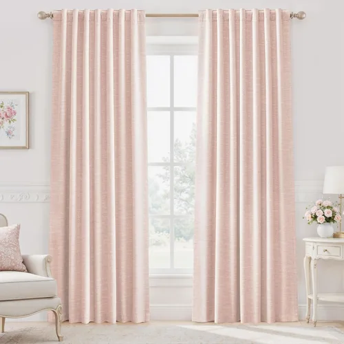 Vista 43 de Cortinas opacas de 54 pulgadas de largo para dormitorio, sala de estar, cortinas beige con aislamiento térmico, oscurecimiento de la habitación