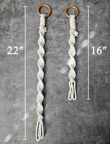 Vista 9 de Extensores colgantes de macramé para plantas colgantes (16 pulgadas, paquete de 6)