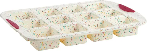 Vista 9 de Trudeau Molde de Donas Jumbo – Molde Antiadherente de 6 Cavidades, Confeti Blanco/Fucsia – Molde de Silicona para Hornear Donas Caseras, Magdalenas