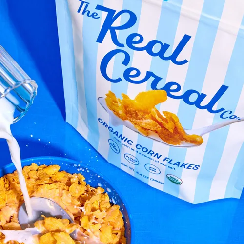 Vista 9 de The Real Cereal Company, Cereales orgánicos de maíz en hojuelas, paquete de 3, cero azúcar, sin gluten, sin OMG, fabricado en Estados Unidos