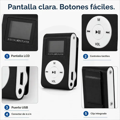 Vista 5 de Reproductor de música Reproductor de MP3 Pantalla Mini