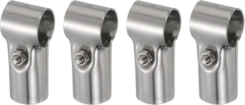 Vista 7 de uxcell Conector de abrazadera de tubo en T, 2 piezas, conector de tubería estructural, abrazadera de valla de enlace de cadena de acero inoxidable