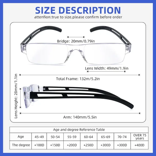 Vista 4 de Pack 4 Rimless Reading Glasses,Blue Light Clear Frames Reader Lightweight for Men and Women
