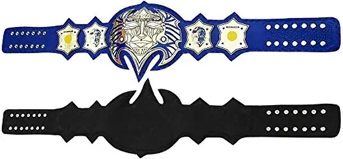 Vista 3 de TNA Jeff Hardy Immortal Champion Cinturón Adulto Tamaño Placas Metal Placas Cuero, Azul