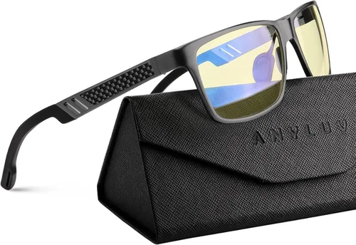 Vista 51 de ANYLUV Blue Light Blocking Glasses Men Computer Gaming Glasses Lightweight Al-Mg Metal Anti Eyestrain Eye Protection