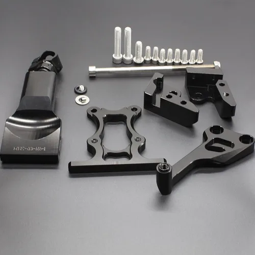 Vista 2 de FXCNC Racing motocicleta CNC amortiguador de dirección estabilizador amortiguador de montaje kit compatible con MT07 FZ07 MT-07 FZ-07 2014-2019