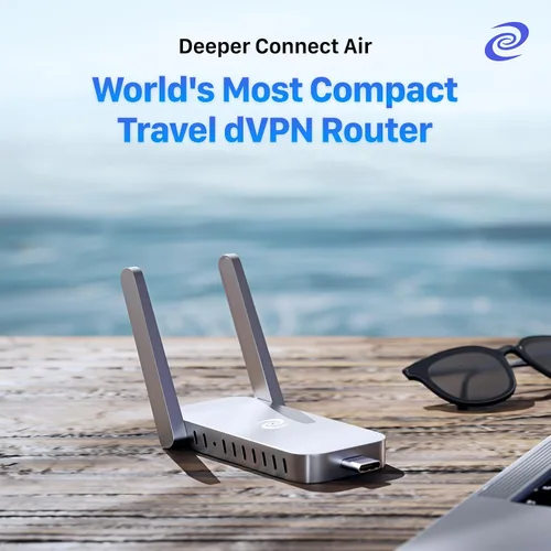 Vista 5 de Deeper Connect Air de Tamaño Bolsillo Inalámbrico Portátil VPN Router de Viaje Wireguard OpenVPN DPN WiFi Router