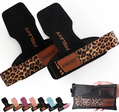 Vista 11 de Frelaxy Correas de muñeca de levantamiento de pesas para mujeres y hombres, agarres de levantamiento de pesas con bucle de muñeca, cuero de doble