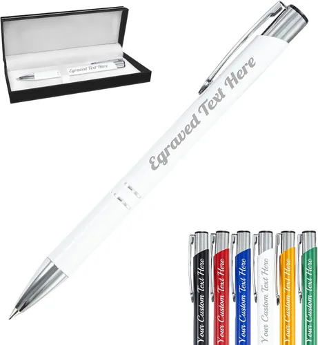 Vista 25 de Bolígrafos personalizados a granel con grabado sin nombre, bolígrafo de impresión personalizada, bolígrafo de metal pastel, regalo personalizado