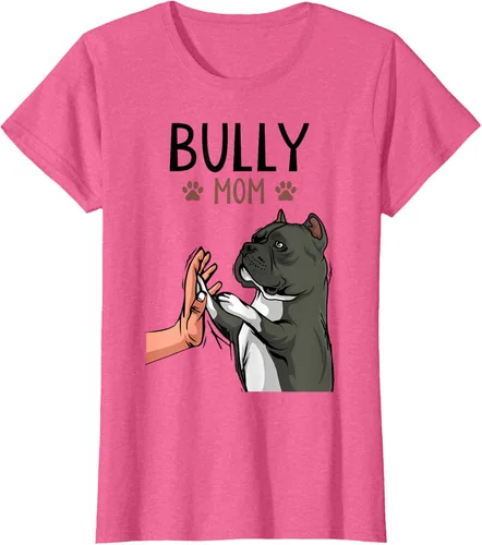 Vista 61 de American Bully Mom Cute Dog Mama Camiseta divertida para mujer, Blanco, S