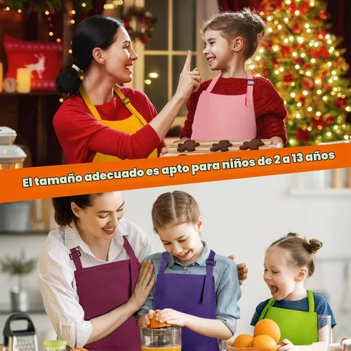 Vista 6 de Handepo 30 piezas de delantales para niños con pintura ajustable Colorido