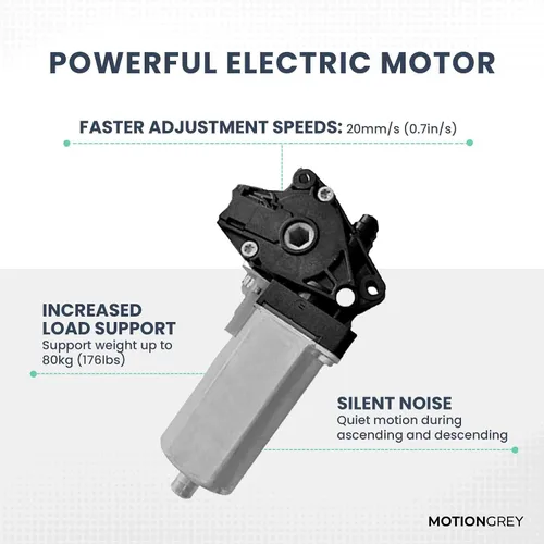 Vista 7 de MOTIONGREY - Escritorio de pie ajustable en altura con motor eléctrico, escritorio ergonómico de pie, soporte de escritorio ajustable para Blanco +