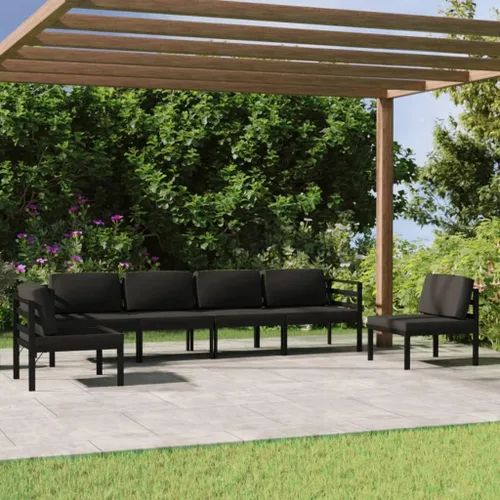 Vista 21 de Juego de 7 piezas para patio con cojines, sofá al aire libre, juego de bar de patio, muebles modernos para exteriores, banco de comedor