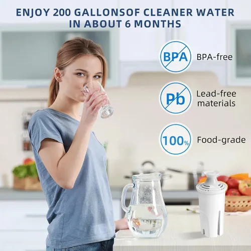 Vista 6 de Filtro de agua de repuesto para jarras y diapensores Brita Atand, 3 paquetes de filtros de agua para Brita OB03, Classic 35557, Mavea 107007 por