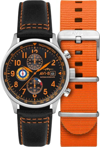 Vista 11 de Reloj analógico AV-4011 Hawker Hurricane, con mecanismo de cuarzo japonés, con correa de piel, de AVI-8