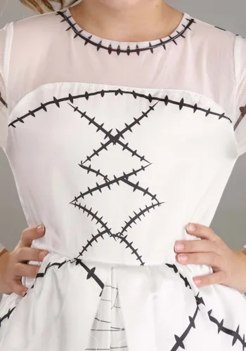 Vista 2 de Vestido de Disfraz Novia de Frankenstein para Niños Multicolor