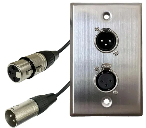 Vista 9 de DIYTECH - Placa de pared XLR de acero inoxidable de 1 puerto, hembra a