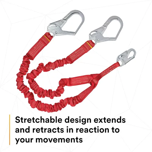 Vista 5 de 3M Protecta PRO 1340161 - Cordón de absorción de impactos 100% elástico, gancho a presión en el centro, ganchos de acero para barras de refuerzo