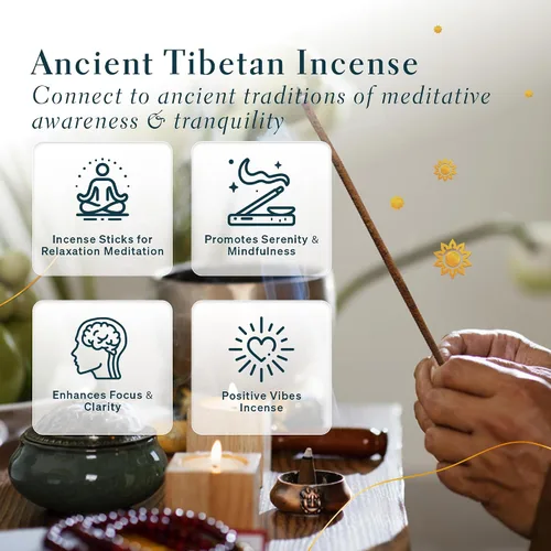 Vista 3 de Incienso tibetano antiguo de madera de agar, para mediación, yoga, oración, medicina aromática, alivio del estrés, calma