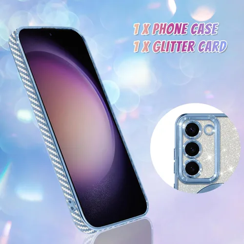 Vista 401 de Bonoma - Funda compatible con Samsung Galaxy S21 Plus, diseño de corazón con purpurina, color rosa Support for MagSafe, Plating Magnetic Case TPU