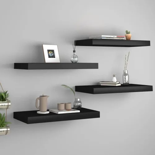 Vista 64 de Estante flotante de pared negro de 9.1 x 9.3 x 1.5 pulgadas, estante de almacenamiento de estante montado en la pared, estantes flotantes