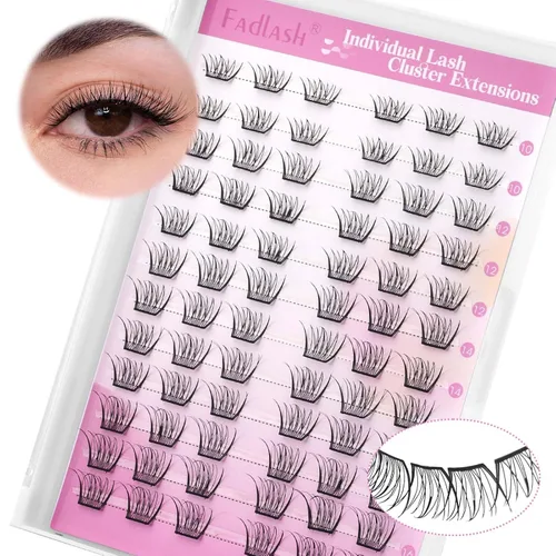 Vista 37 de Extensiones de pestañas individuales de 120 unidades, racimos de pestañas con rizado D, bandeja de longitud mixta, extensiones de pestañas