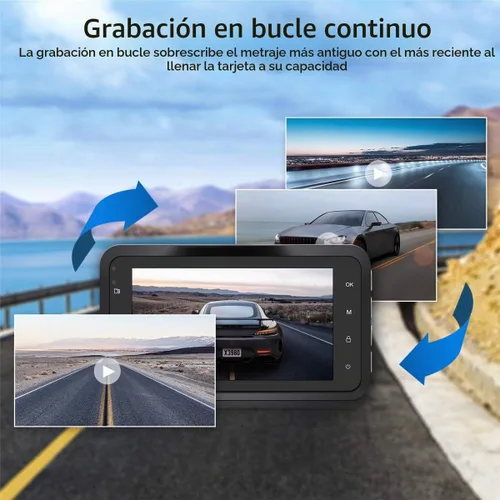 Vista 7 de ORSKEY Cámara de salpicadero delantera y trasera 1080P Full HD cámara doble en la cámara del coche para salpicadero 170 de ángulo amplio