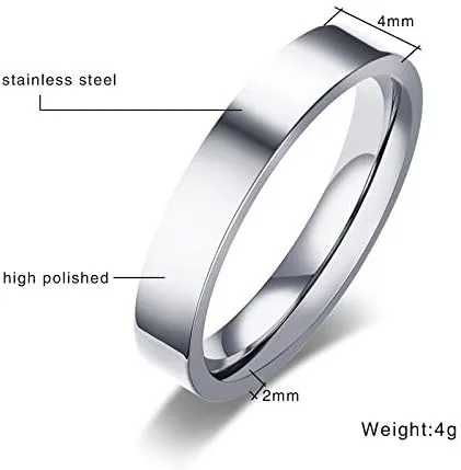 Vista 2 de Anillo BFF para 2-3-4-5-6-7-8-9-10 Personazlied BFF Friendship Jewelry Pinky Promise Pinky Swear minimalista pulido acero inoxidable plano apilable