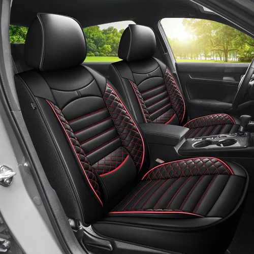 Vista 35 de 2 Fundas de Asiento Delantero Compatibles con Honda HRV Sport, LX, EX, EX-L, Touring 2016-2025 - Fundas de Asiento de Cuero Impermeables y #014 Beige