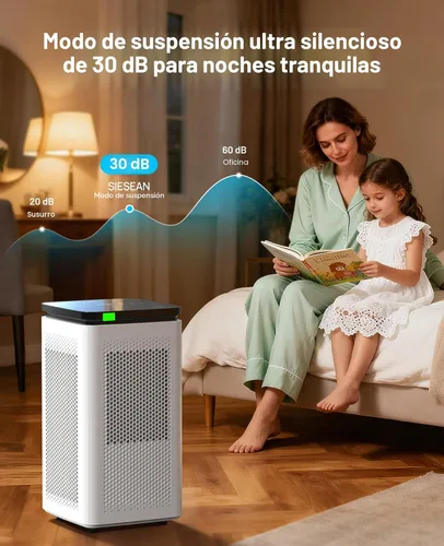 Vista 4 de Purificadores de aire para habitaciones grandes del hogar de hasta 3500 pies cuadrados, H13 True HEPA 0.1 micrones 99.97% filtración con filtro