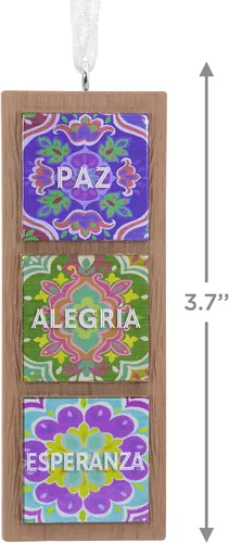 Vista 4 de Hallmark Vida Peace Tiles Adorno de Navidad (0001HDA1586)