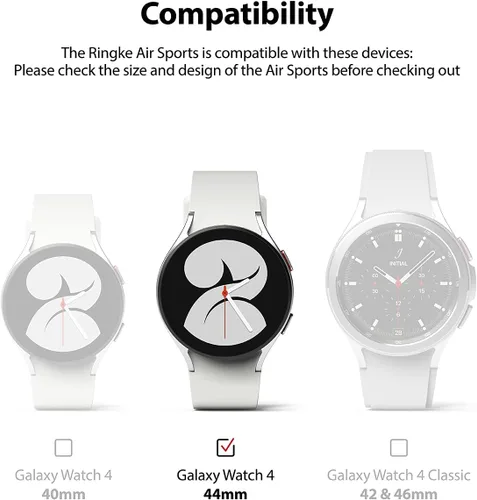 Vista 2 de Ringke Air Sports - Funda compatible con Samsung Galaxy Watch 4 de 1.575 pulgadas, transparente mate