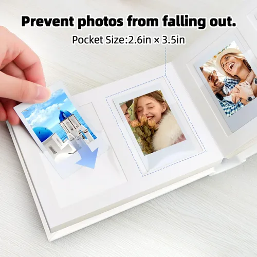 Vista 9 de Polaroid - Paquete de 2 álbumes de fotos con espacio de escritura, ventana frontal, álbumes de fotos Polaroid de 3 pulgadas para cámara instantánea