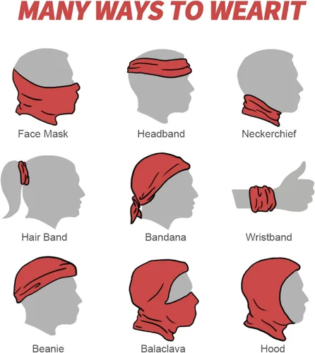 Vista 7 de Cubierta de la máscara de la cara Bandana Cuello Polainas Headwear Diadema Cuello Bufanda Pasamontañas