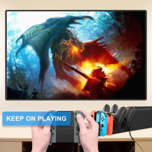 Vista 8 de FastSnail Charging Dock Compatible with Nintendo Switch Pro Controllers and for Joy Cons & OLED Model for Joycon,Multifunction Charger Stand for