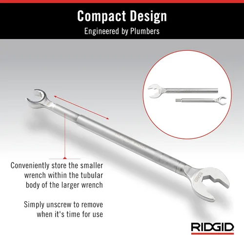 Vista 6 de RIDGID 27023 - Modelo 2002 Llave 2-en-1 One Stop para paradas de ángulo, paradas rectas y acoplamientos de compresión (Paquete de 3)
