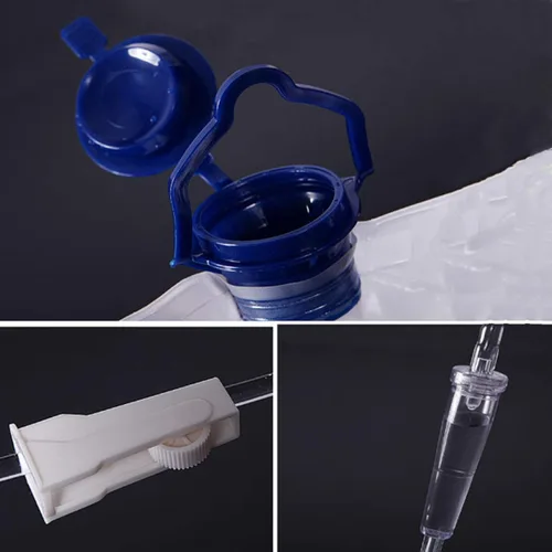 Vista 2 de Kit de enema casero reutilizable, kit de bolsa de enama de 40.6 fl oz para limpieza de colon, bolsa de ducha de colon, kit de limpieza