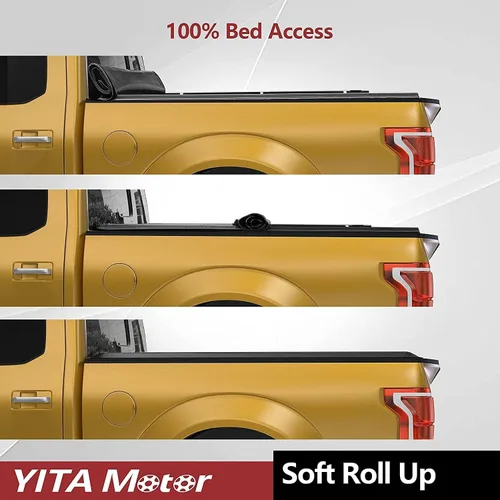 Vista 3 de YITAMOTOR - Funda suave enrollable para tonneau de camioneta de 5 pies, compatible con Nissan Frontier 2005-2025 (NO México), plataforma Fleetside
