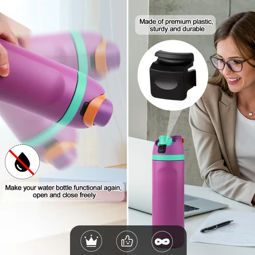 Vista 6 de PEUTIER 4 botones de repuesto compatibles con Owala FreeSip de 24 onzas, 32 onzas, tapa de botella de agua sin BPA, piezas de repuesto para Owala