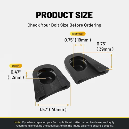 Vista 4 de FSFY - 2 piezas de cubierta de tuerca de perno de goma impermeable negra apta para motocicleta Harley Touring