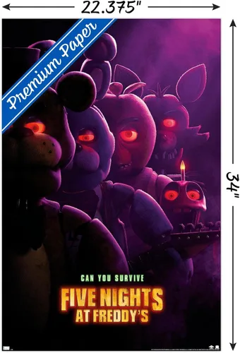 Vista 3 de Trends International Five Nights at Freddy's Movie - Póster de pared de una hoja, 34 pulgadas de largo x 22.4 pulgadas de ancho, paquete de póster