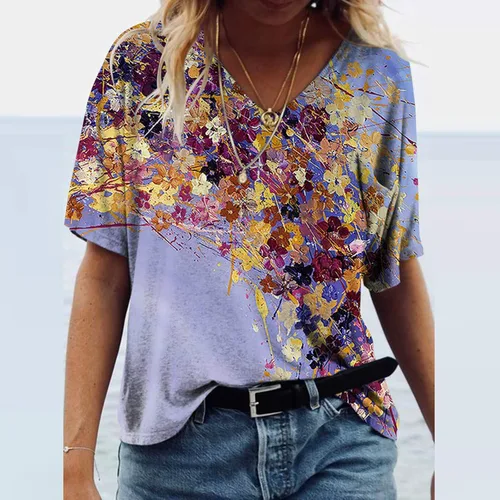 Vista 3 de Cute Summer Tank Tops for Women,Womens T Shirts Short Sleeve V Neck Casual Summer Tops Tshirts Loose Fit Shirts